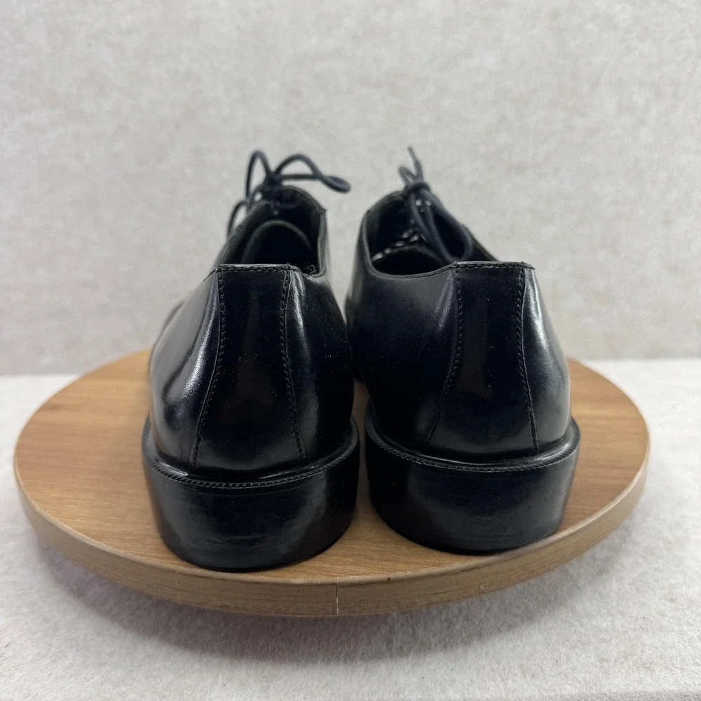 Florsheim Shoes Mens Size 10 Black Leather Derby Dress Lace Up Cap Toe K18150 01
